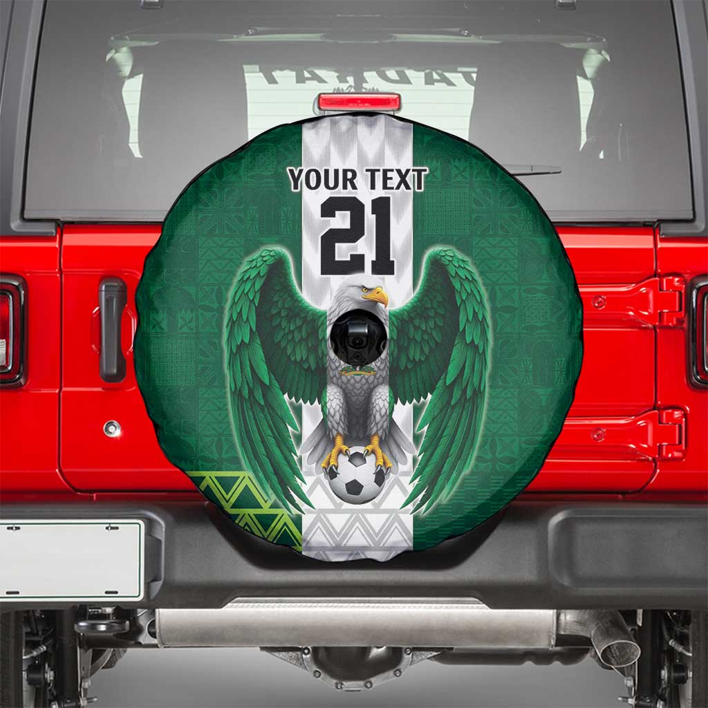 Nigeria Football Custom Spare Tire Cover Retro Nigeria 20-21 Eagle Flag Motif - Wonder Print Shop
