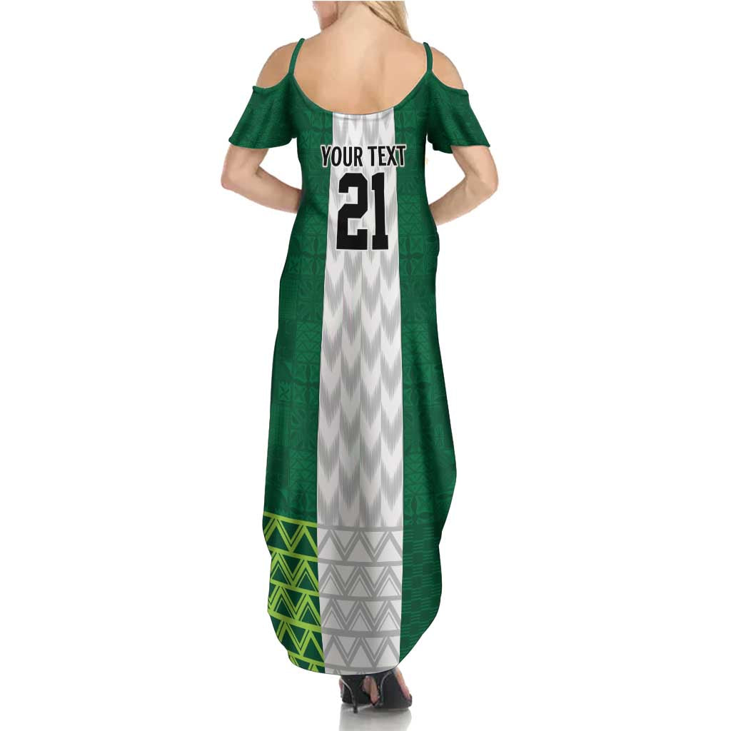 Nigeria Football Custom Summer Maxi Dress Retro Nigeria 20-21 Eagle Flag Motif - Wonder Print Shop