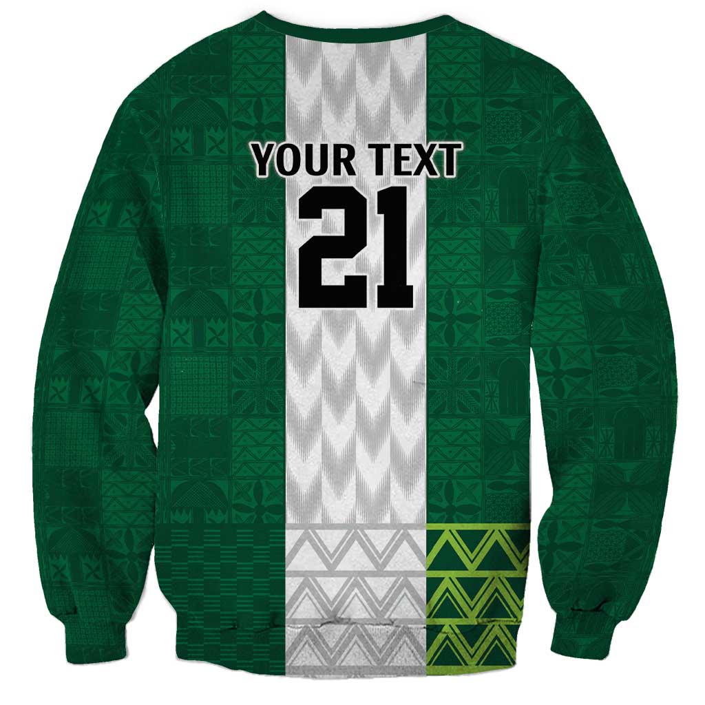 Nigeria Football Custom Sweatshirt Retro Nigeria 20-21 Eagle Flag Motif - Wonder Print Shop