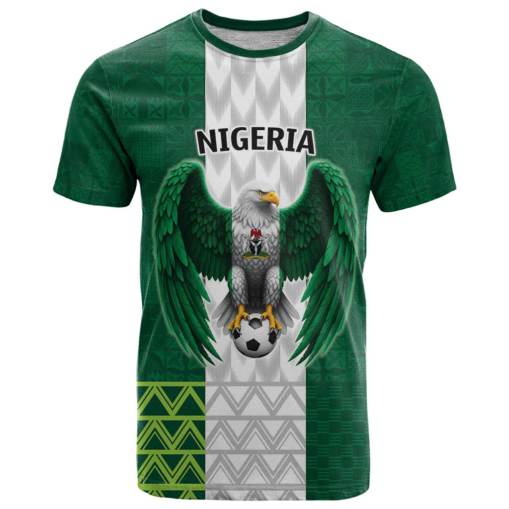 Nigeria Football Custom T Shirt Retro Nigeria 20-21 Eagle Flag Motif - Wonder Print Shop