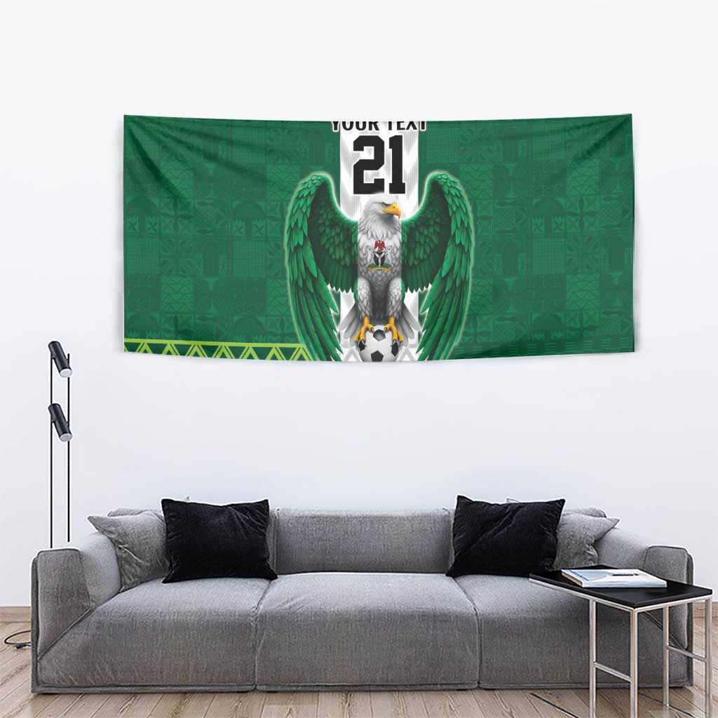 Nigeria Football Custom Tapestry Retro Nigeria 20-21 Eagle Flag Motif - Wonder Print Shop