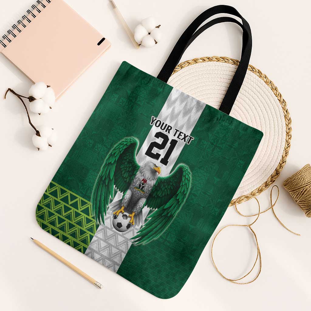 Nigeria Football Custom Tote Bag Retro Nigeria 20-21 Eagle Flag Motif - Wonder Print Shop