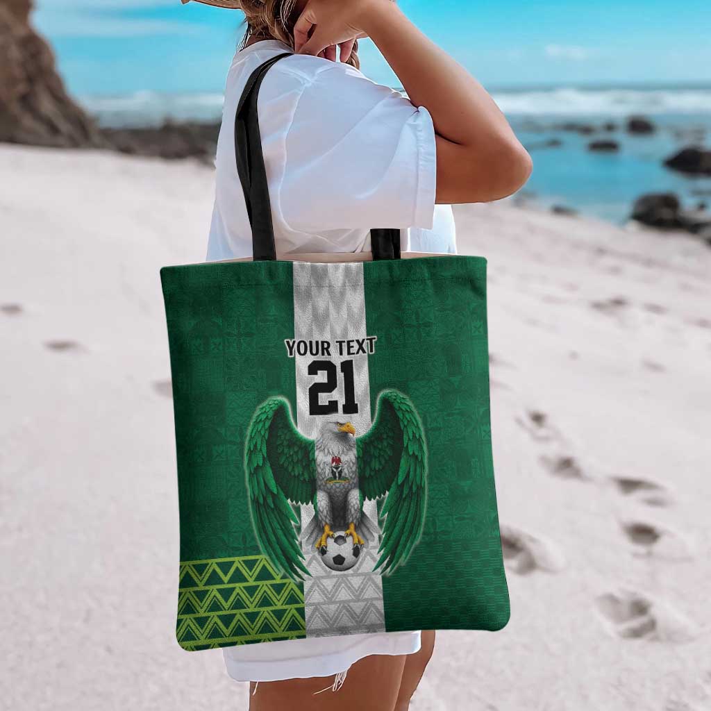Nigeria Football Custom Tote Bag Retro Nigeria 20-21 Eagle Flag Motif - Wonder Print Shop