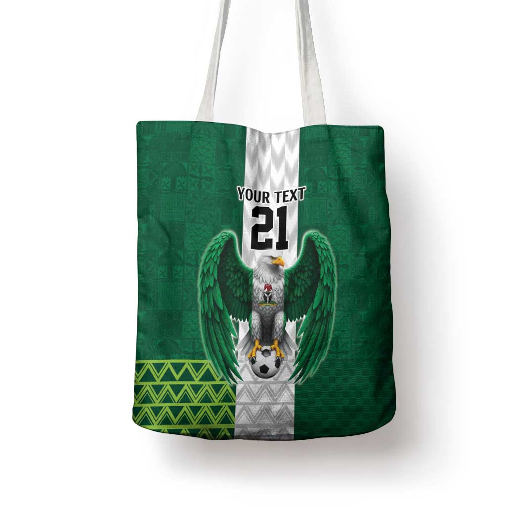 Nigeria Football Custom Tote Bag Retro Nigeria 20-21 Eagle Flag Motif - Wonder Print Shop