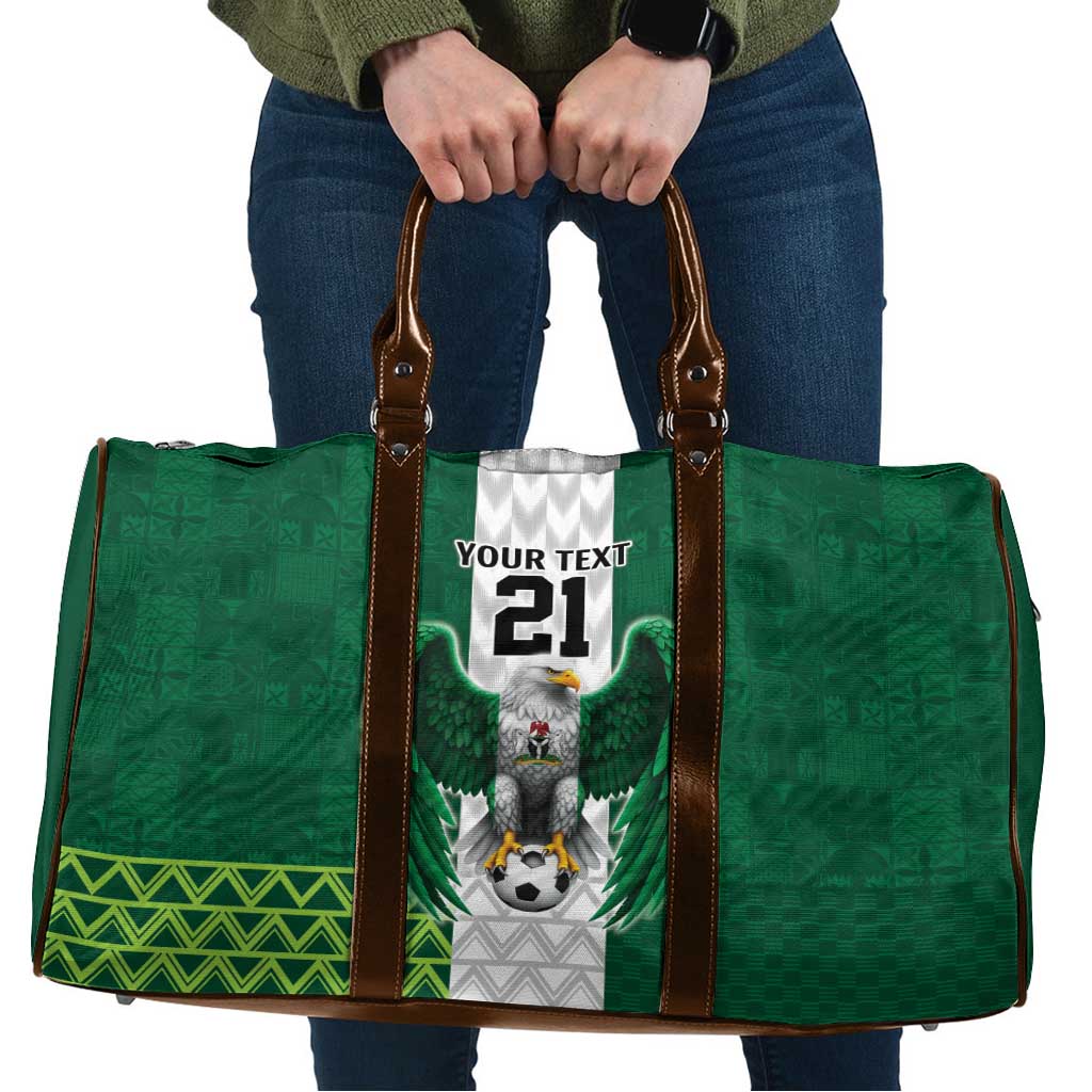Nigeria Football Custom Travel Bag Retro Nigeria 20-21 Eagle Flag Motif - Wonder Print Shop