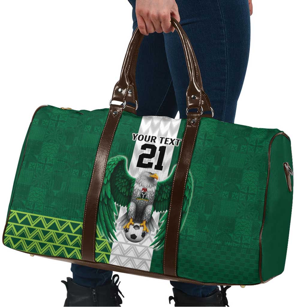 Nigeria Football Custom Travel Bag Retro Nigeria 20-21 Eagle Flag Motif - Wonder Print Shop