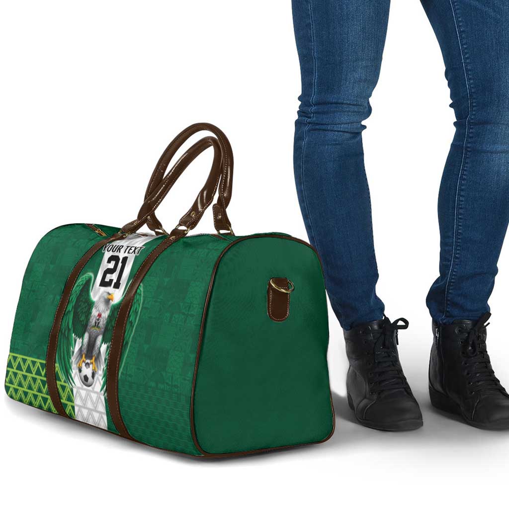 Nigeria Football Custom Travel Bag Retro Nigeria 20-21 Eagle Flag Motif - Wonder Print Shop