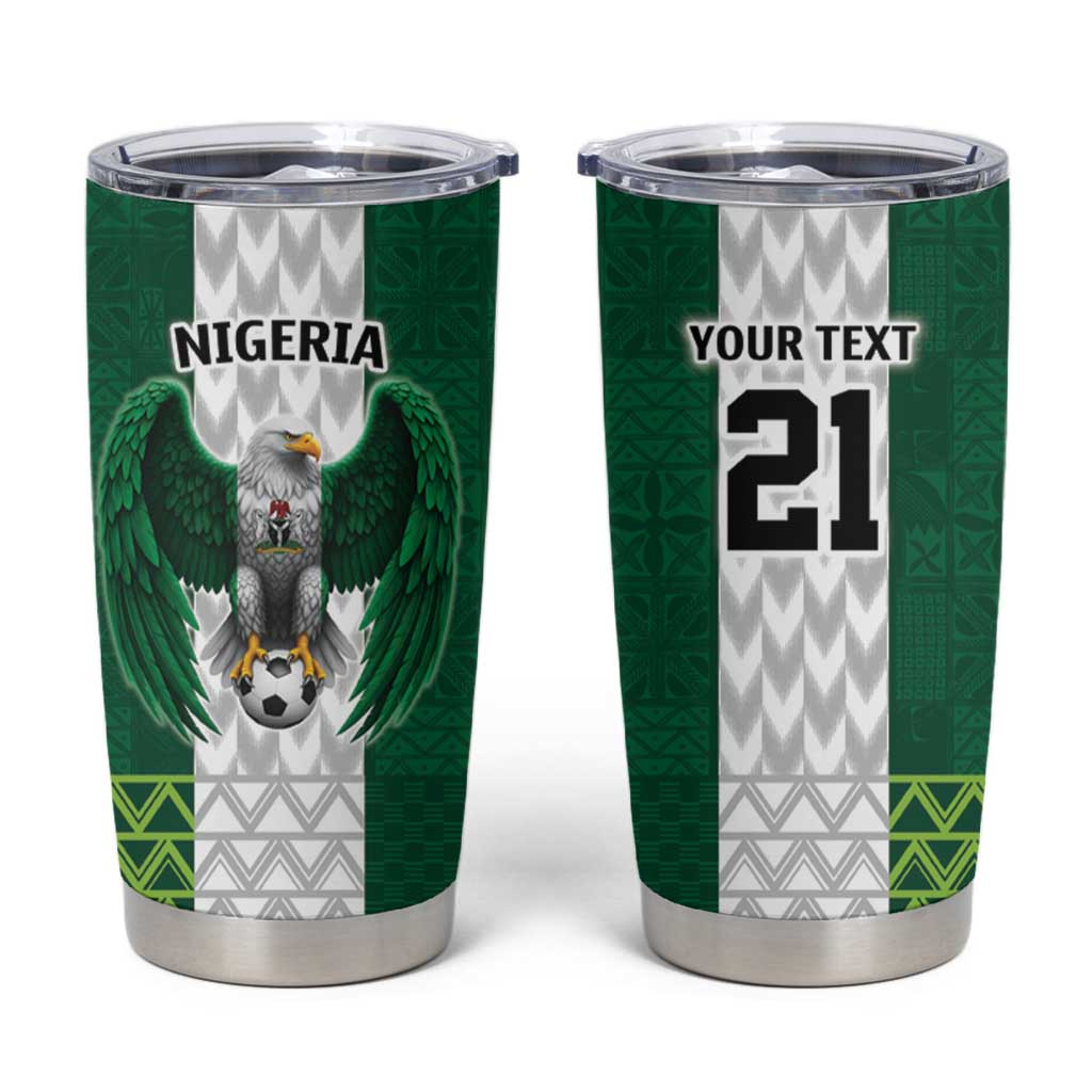 Nigeria Football Custom Tumbler Cup Retro Nigeria 20-21 Eagle Flag Motif - Wonder Print Shop
