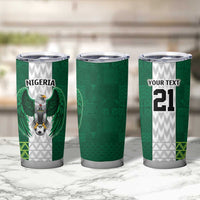 Nigeria Football Custom Tumbler Cup Retro Nigeria 20-21 Eagle Flag Motif - Wonder Print Shop