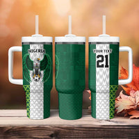Nigeria Football Custom Tumbler With Handle Retro Nigeria 20-21 Eagle Flag Motif - Wonder Print Shop