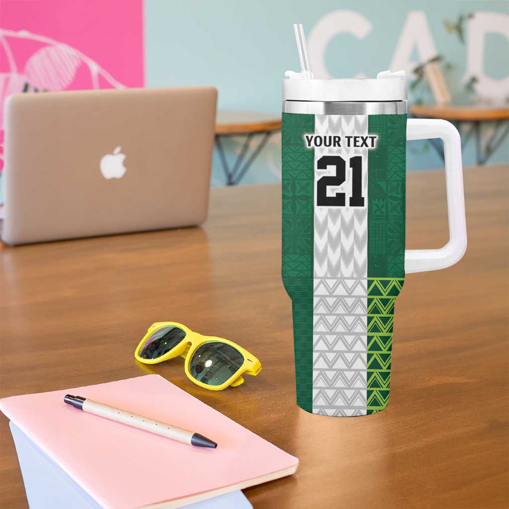 Nigeria Football Custom Tumbler With Handle Retro Nigeria 20-21 Eagle Flag Motif - Wonder Print Shop