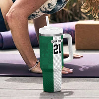 Nigeria Football Custom Tumbler With Handle Retro Nigeria 20-21 Eagle Flag Motif - Wonder Print Shop