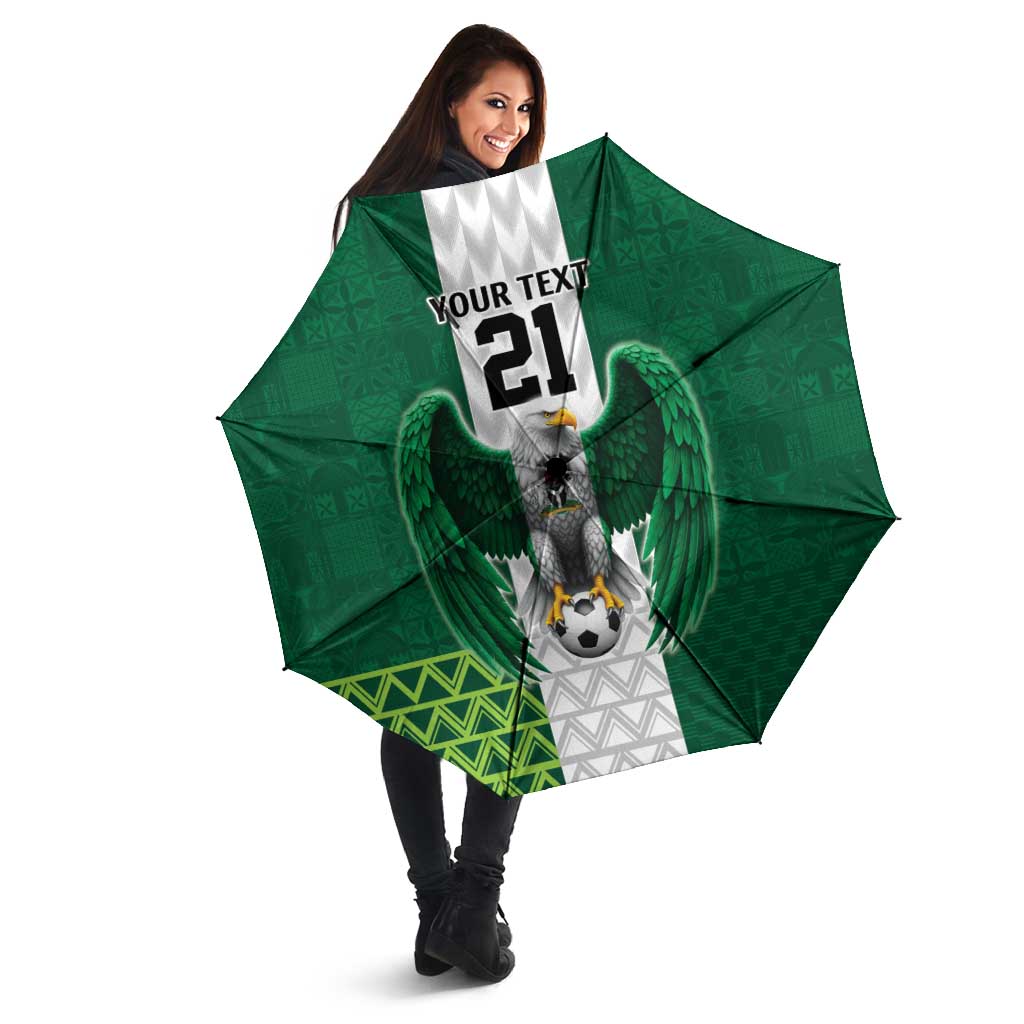 Nigeria Football Custom Umbrella Retro Nigeria 20-21 Eagle Flag Motif - Wonder Print Shop