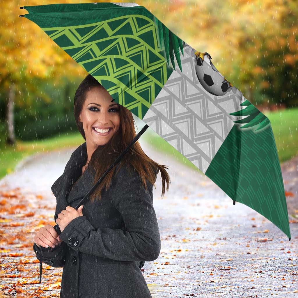 Nigeria Football Custom Umbrella Retro Nigeria 20-21 Eagle Flag Motif - Wonder Print Shop