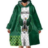 Nigeria Football Custom Wearable Blanket Hoodie Retro Nigeria 20-21 Eagle Flag Motif - Wonder Print Shop