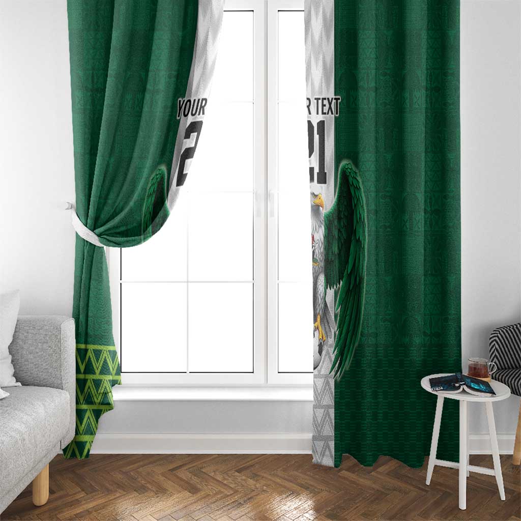 Nigeria Football Custom Window Curtain Retro Nigeria 20-21 Eagle Flag Motif - Wonder Print Shop