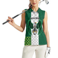 Nigeria Football Custom Women Sleeveless Polo Shirt Retro Nigeria 20-21 Eagle Flag Motif - Wonder Print Shop