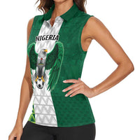 Nigeria Football Custom Women Sleeveless Polo Shirt Retro Nigeria 20-21 Eagle Flag Motif - Wonder Print Shop