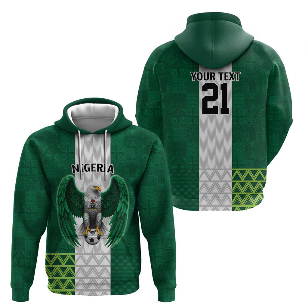Nigeria Football Custom Zip Hoodie Retro Nigeria 20-21 Eagle Flag Motif - Wonder Print Shop