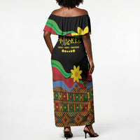 Eritrea Meskel Off Shoulder Maxi Dress Eritrean Tribal Meskel Daisy Flag Inspired