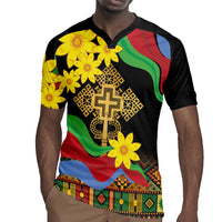 Eritrea Meskel Rugby Jersey Eritrean Tribal Meskel Daisy Flag Inspired