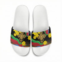 Eritrea Meskel Slide Sandals Eritrean Tribal Meskel Daisy Flag Inspired