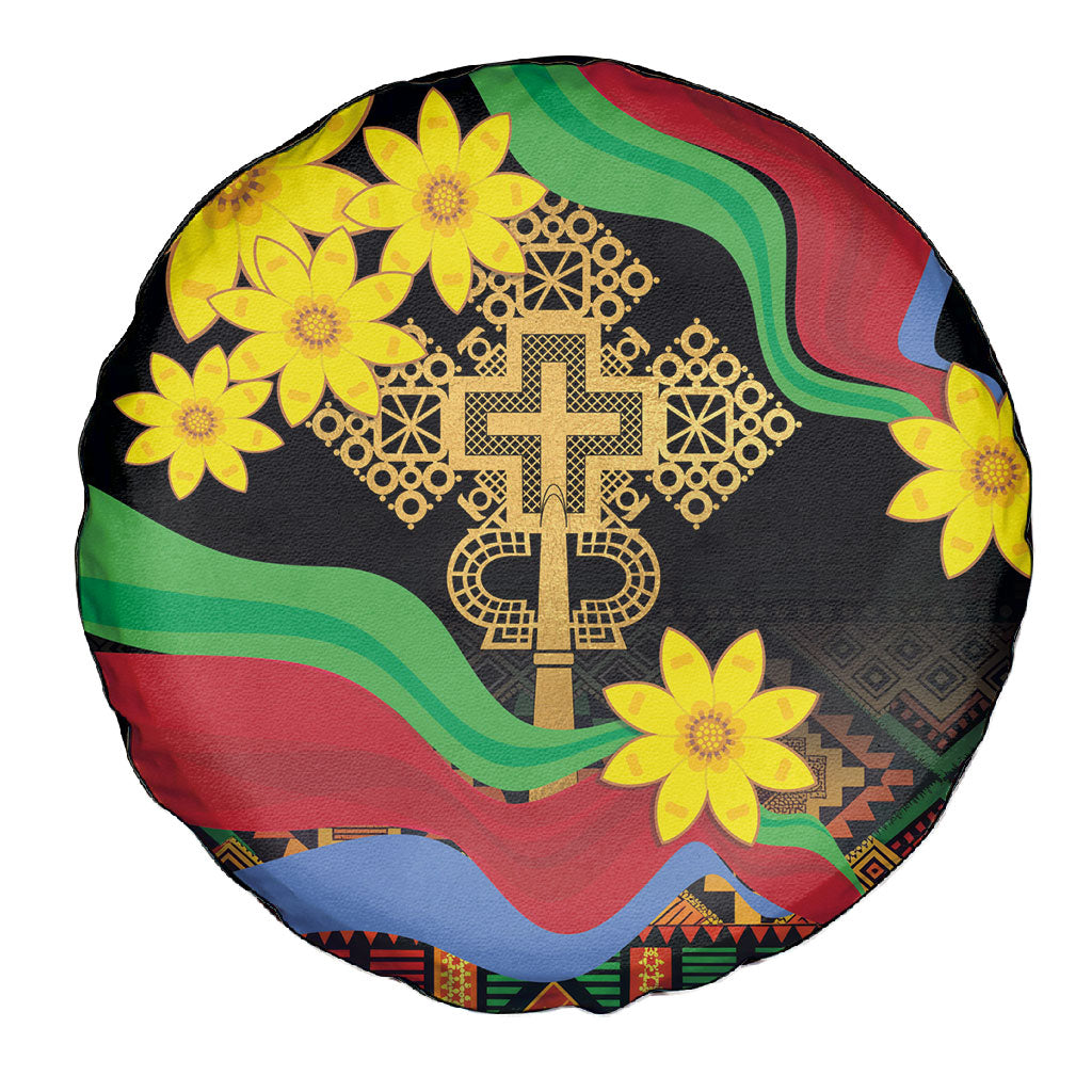 Eritrea Meskel Spare Tire Cover Eritrean Tribal Meskel Daisy Flag Inspired