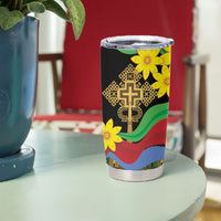 Eritrea Meskel Tumbler Cup Eritrean Tribal Meskel Daisy Flag Inspired