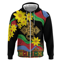 Eritrea Meskel Zip Hoodie Eritrean Tribal Meskel Daisy Flag Inspired