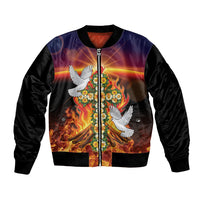 Eritrea Meskel Bomber Jacket Demera Cross Flames of Faith