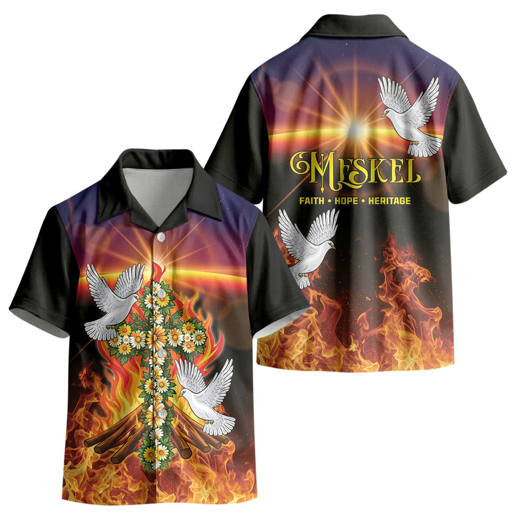 Eritrea Meskel Kid Hawaiian Shirt Demera Cross Flames of Faith