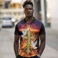 Eritrea Meskel Polo Shirt Demera Cross Flames of Faith