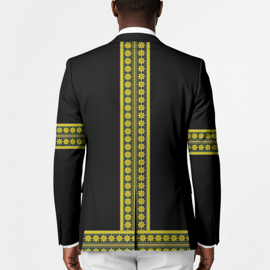 Ethiopian Enkutatash Blazer Black Adey Flower Tilet Habesha Inspired