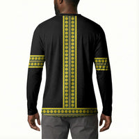 Ethiopian Enkutatash Button Sweatshirt Black Adey Flower Tilet Habesha Inspired