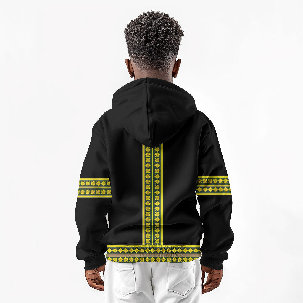 Ethiopian Enkutatash Kid Hoodie Black Adey Flower Tilet Habesha Inspired