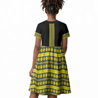 Ethiopian Enkutatash Kid Short Sleeve Dress Black Adey Flower Tilet Habesha Inspired