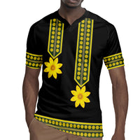 Ethiopian Enkutatash Rugby Jersey Black Adey Flower Tilet Habesha Inspired