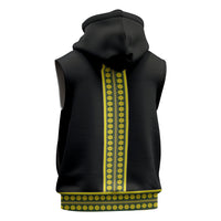Ethiopian Enkutatash Sleeveless Hoodie Black Adey Flower Tilet Habesha Inspired