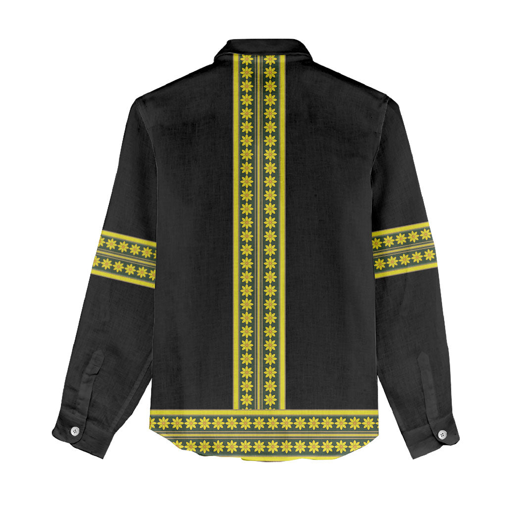 Ethiopian Enkutatash Women Casual Shirt Black Adey Flower Tilet Habesha Inspired