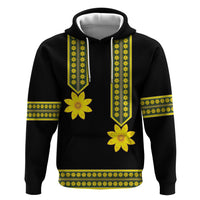Ethiopian Enkutatash Zip Hoodie Black Adey Flower Tilet Habesha Inspired
