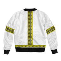 Ethiopian Enkutatash Bomber Jacket White Adey Flower Tilet Habesha Inspired