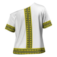 Ethiopian Enkutatash Cross Shoulder Shirt White Adey Flower Tilet Habesha Inspired