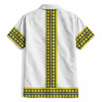 Ethiopian Enkutatash Hawaiian Shirt White Adey Flower Tilet Habesha Inspired