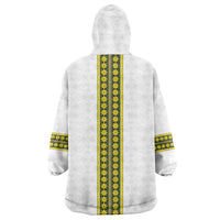 Ethiopian Enkutatash Kid Wearable Blanket Hoodie White Adey Flower Tilet Habesha Inspired
