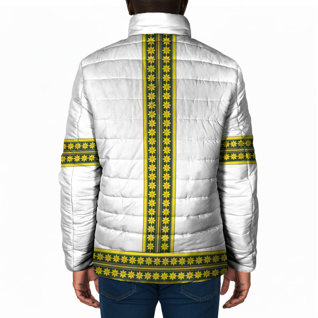 Ethiopian Enkutatash Padded Jacket White Adey Flower Tilet Habesha Inspired