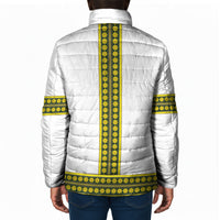 Ethiopian Enkutatash Padded Jacket White Adey Flower Tilet Habesha Inspired