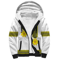 Ethiopian Enkutatash Sherpa Hoodie White Adey Flower Tilet Habesha Inspired
