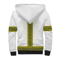 Ethiopian Enkutatash Sherpa Hoodie White Adey Flower Tilet Habesha Inspired