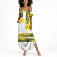 Ethiopian Enkutatash Summer Maxi Dress White Adey Flower Tilet Habesha Inspired