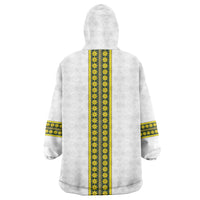 Ethiopian Enkutatash Wearable Blanket Hoodie White Adey Flower Tilet Habesha Inspired